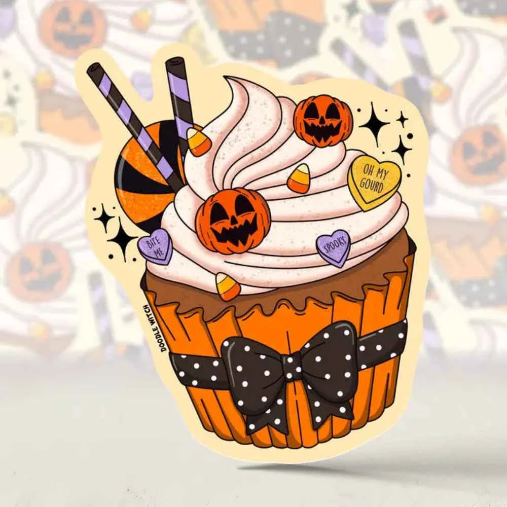 Pumpkin Cupcake Sticker
