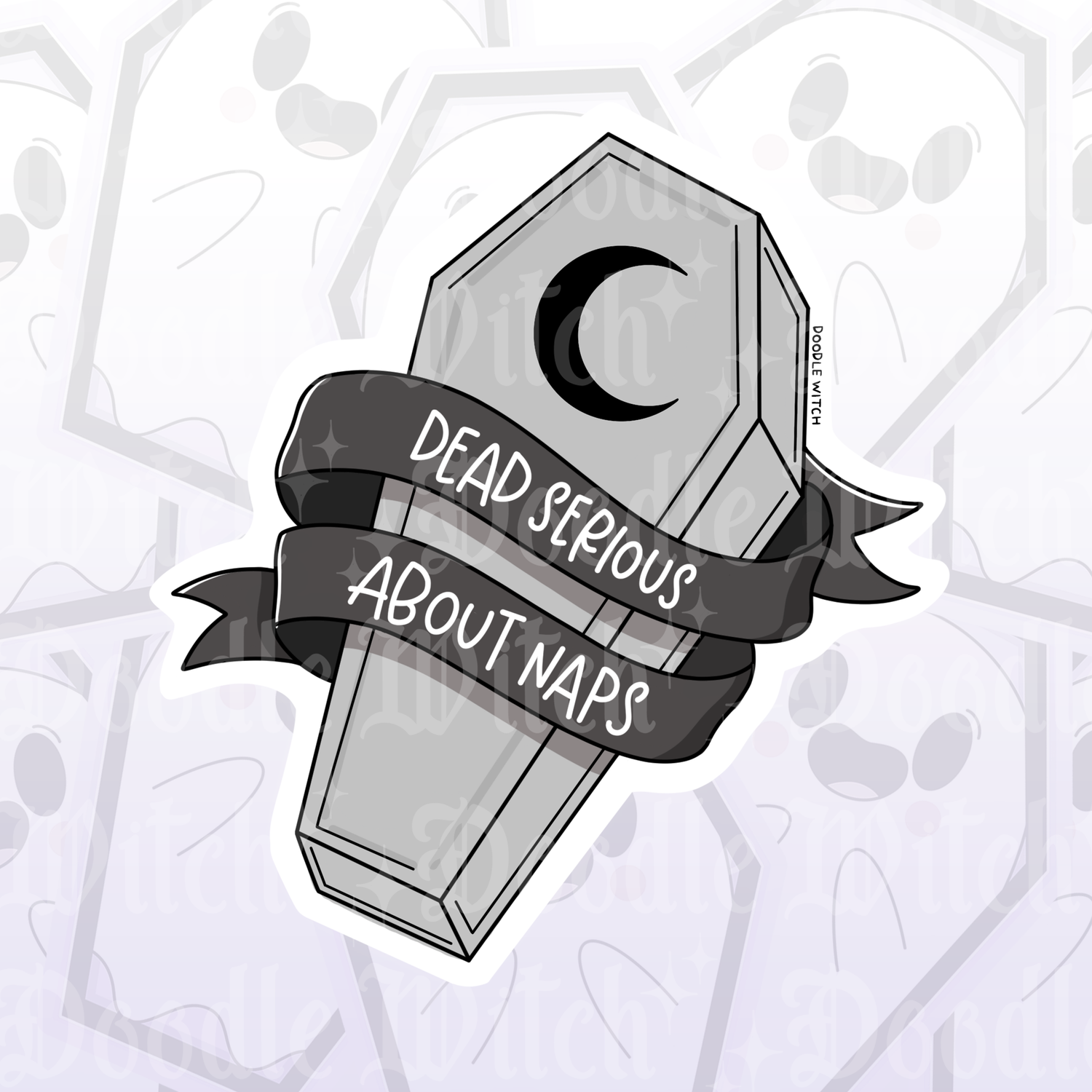 Serious About Naps Coffin Goth Witch Spooky Sticker