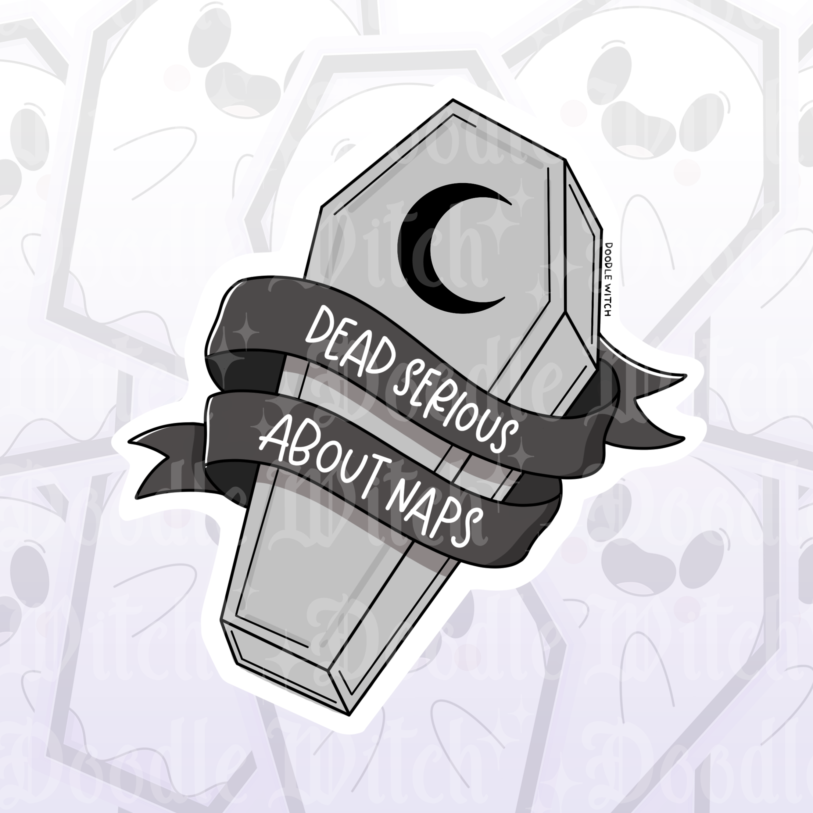 Serious About Naps Coffin Goth Witch Spooky Sticker