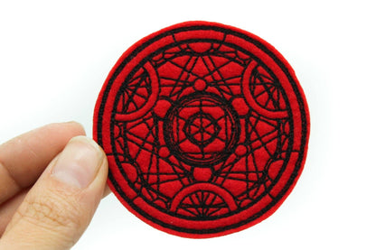 Red Alchemy Medallion Iron On Patch