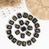 Futhark Rune Set Black Jasper