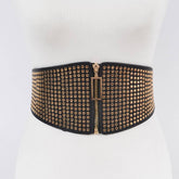 Studded Elastic Zipper Belt