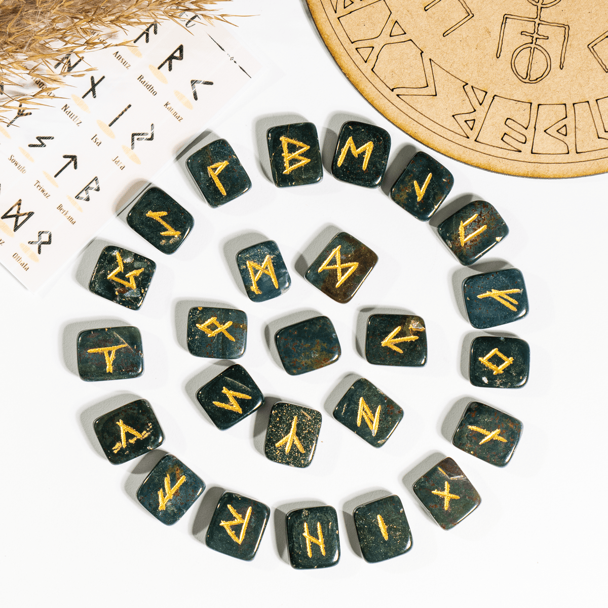 Futhark Rune Set Bloodstone