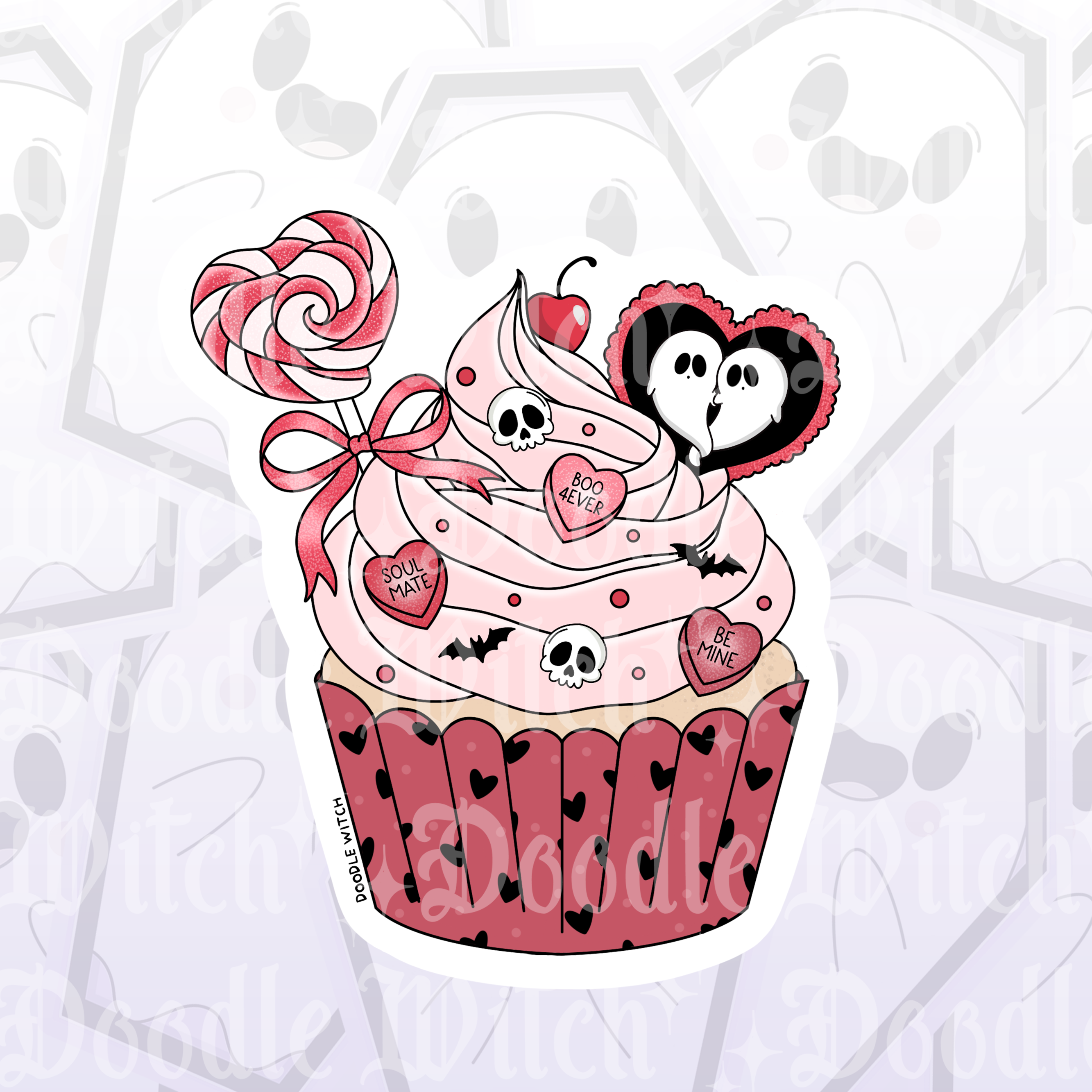 Ghost Cupcake Valloween Goth Aesthetic Girly Sticker