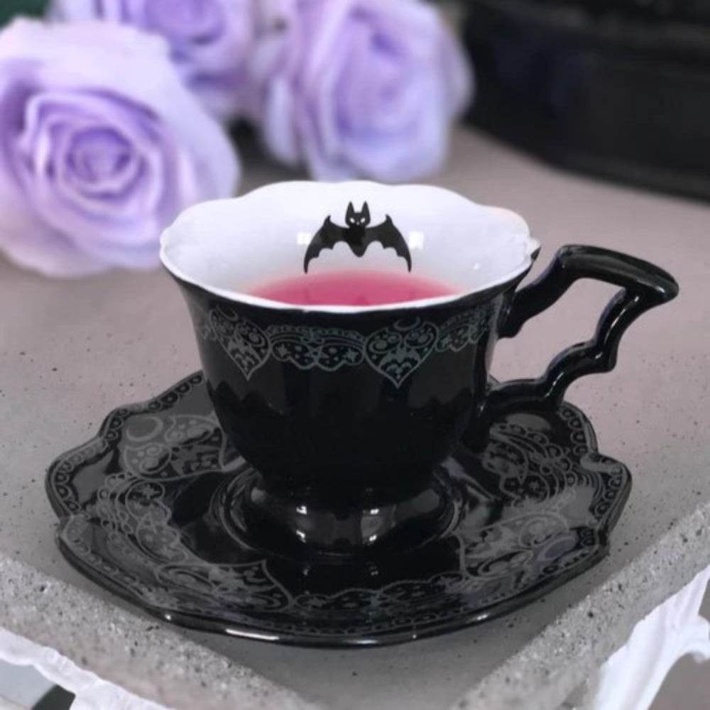 After Midnight Tea Cup and Saucer Home Decor Killstar   