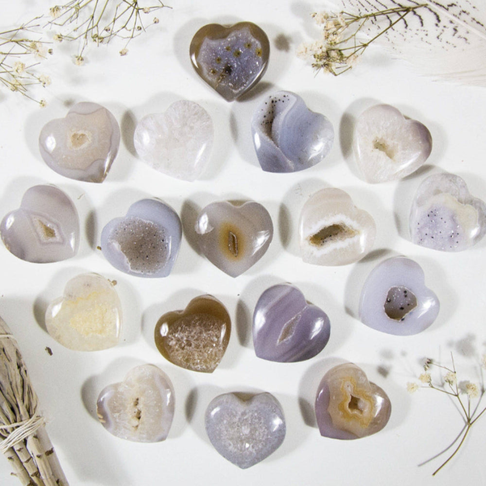 Agate Druzy Heart