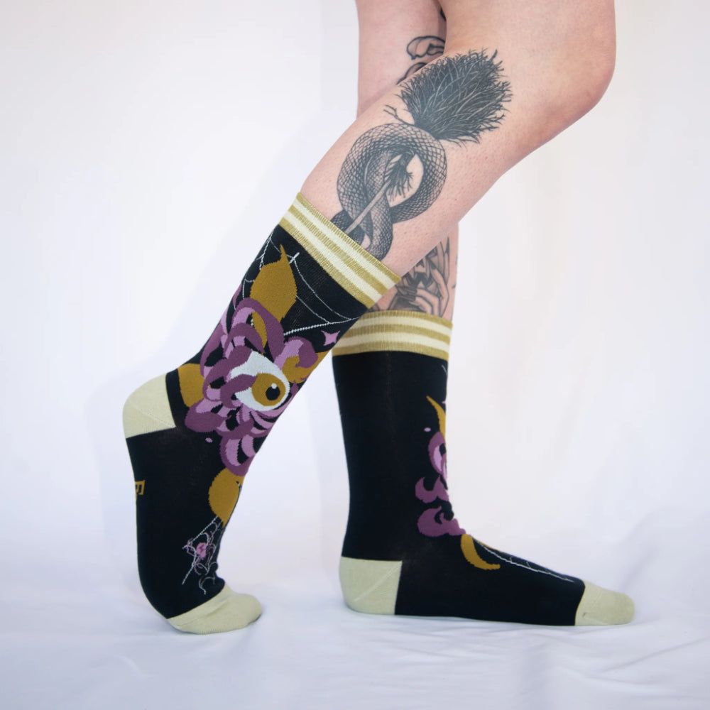Arachnid’s Bloom Crew Socks Clothing FootClothes   