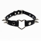 Aorta Sinister Spiked Heart Collar Large (16.5-19")