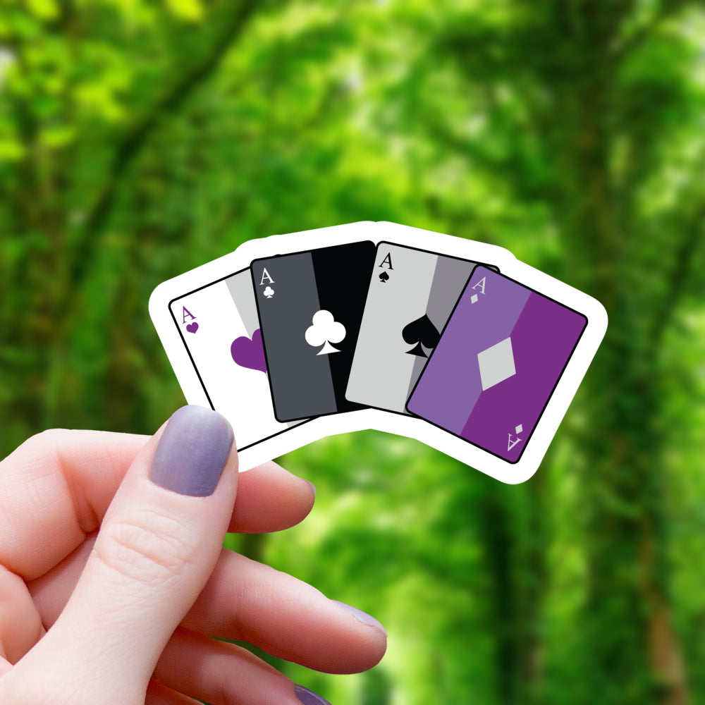 Asexual Playing Cards Sticker Sticker Mimic Gaming Co   