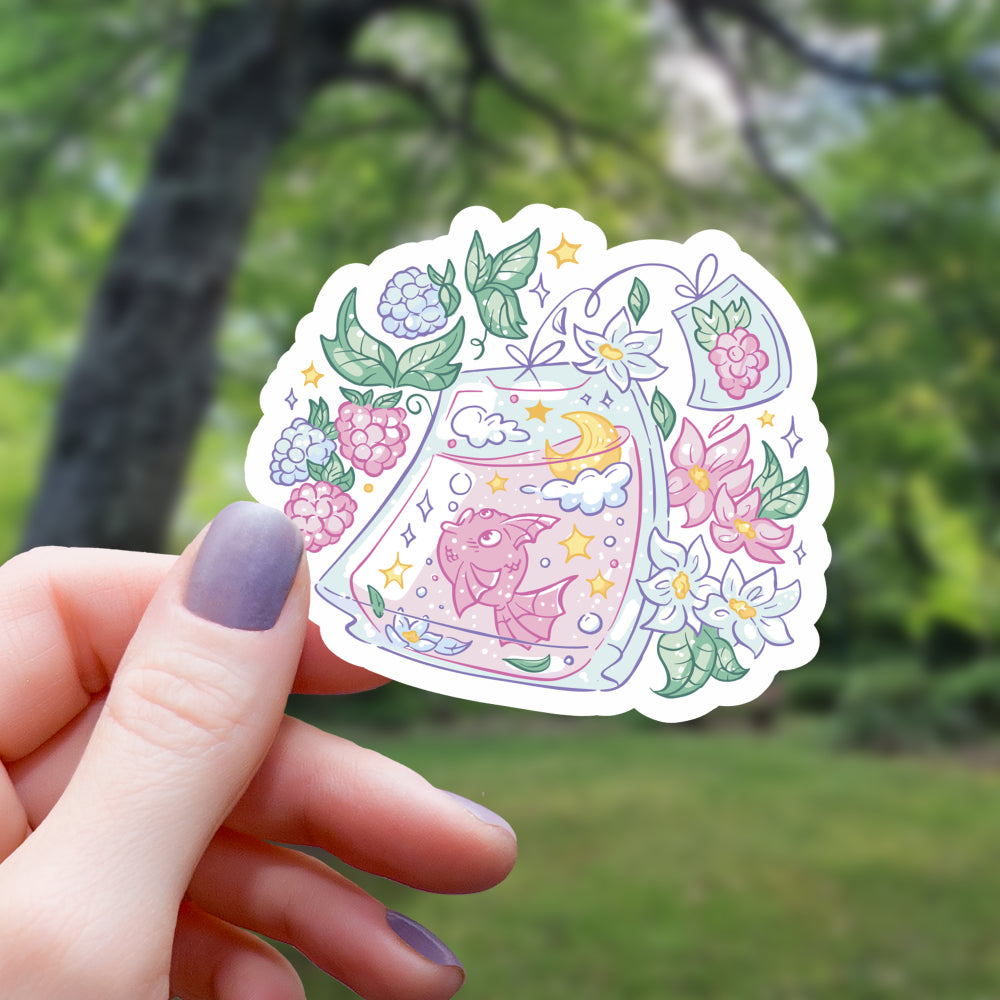 Berry Tea Bag Aesthetic Sticker