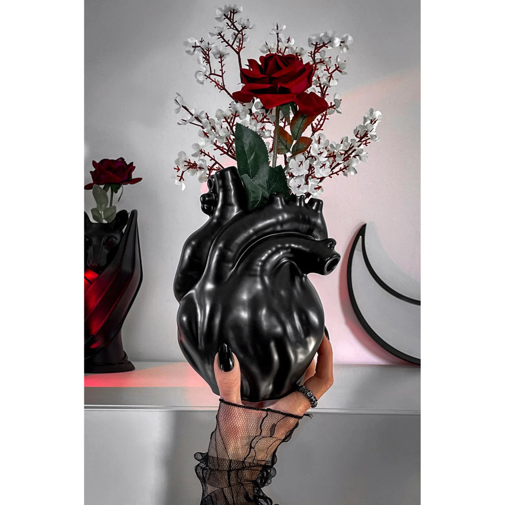 Black Heart Vase Home Decor Killstar   