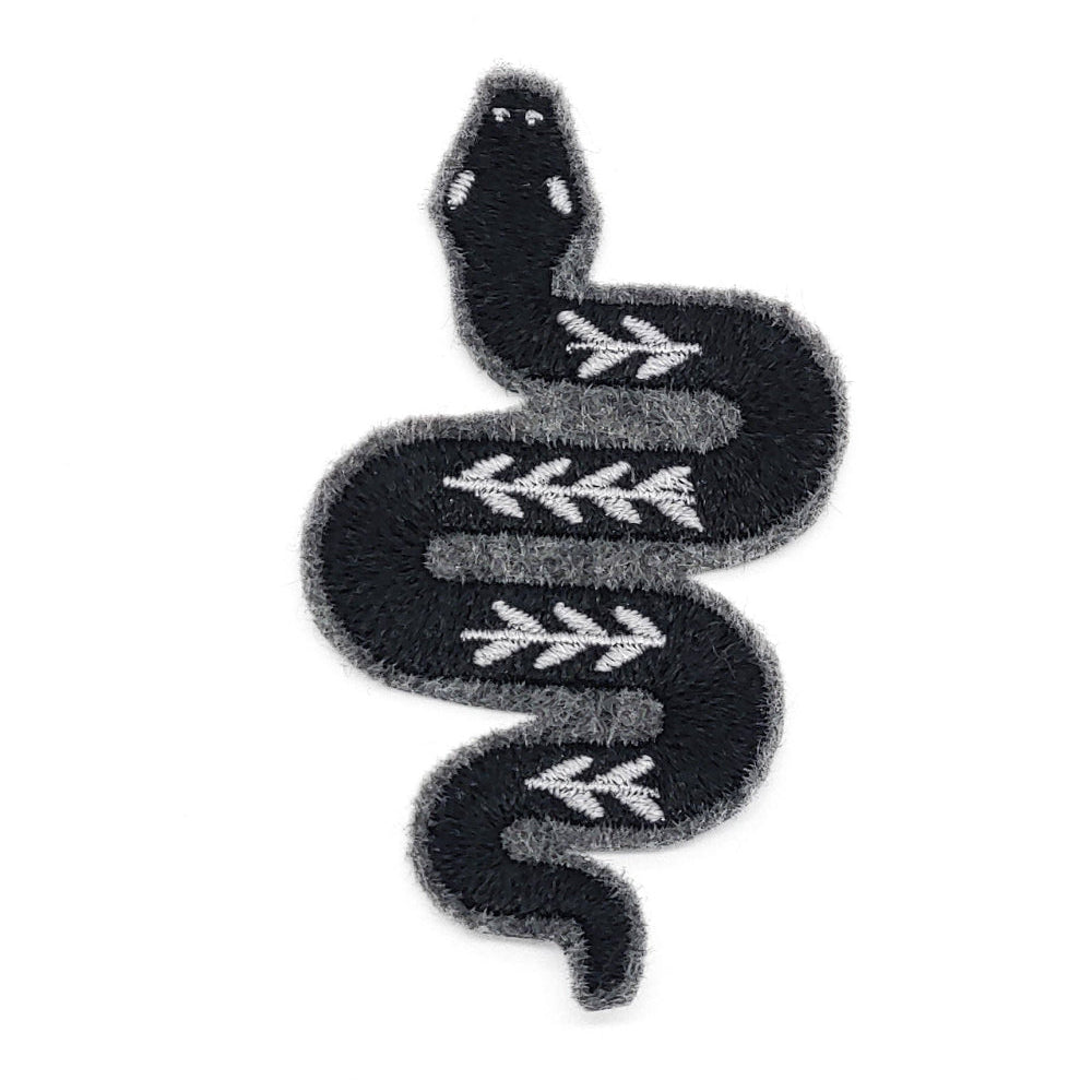 Black and Gray Snake Iron On Patch