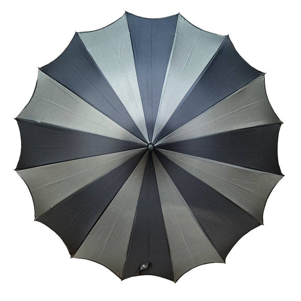 Black and Grey Striped Batwing Umbrella