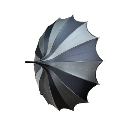 Black and Grey Striped Batwing Umbrella