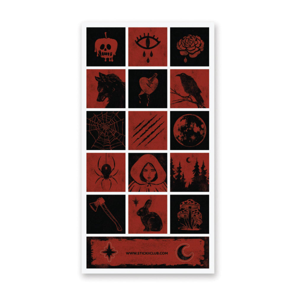 Black and Red Forest Sticker Sheet