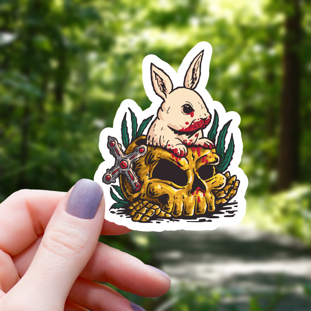 Bloody Skull Rabbit Pet Sticker