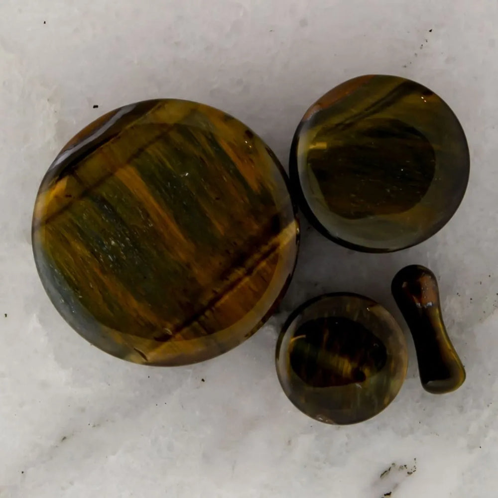 Blue Tiger Eye Stone Plugs