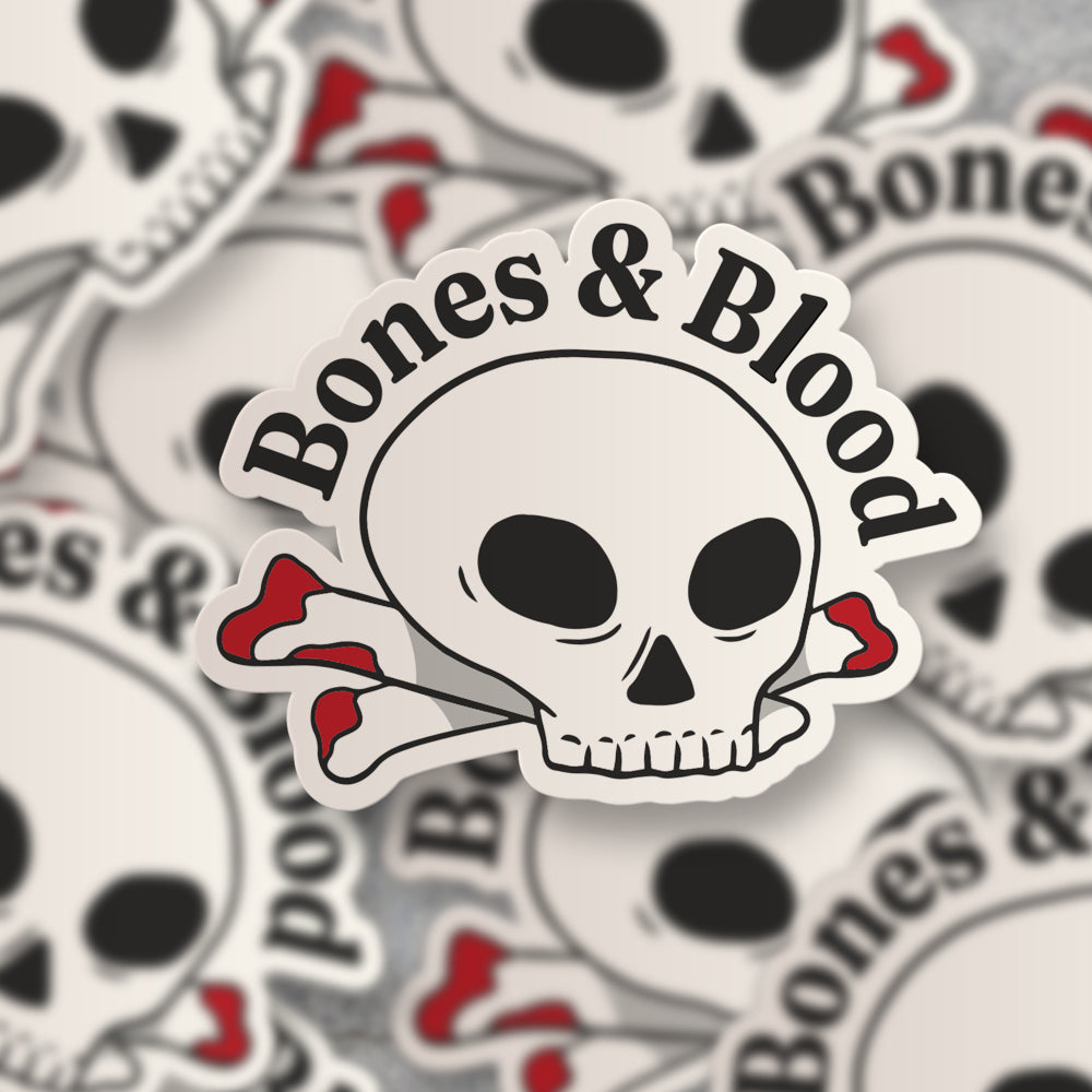 Bones and Blood Skull Sticker Sticker Mimic Gaming Co   