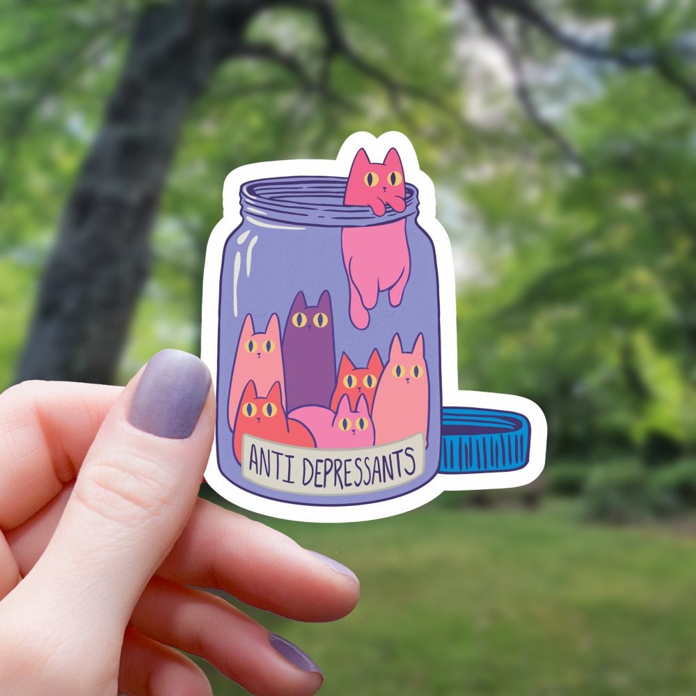 Cat Anti-Depressants Sticker