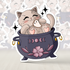Cat in Cauldon Sticker