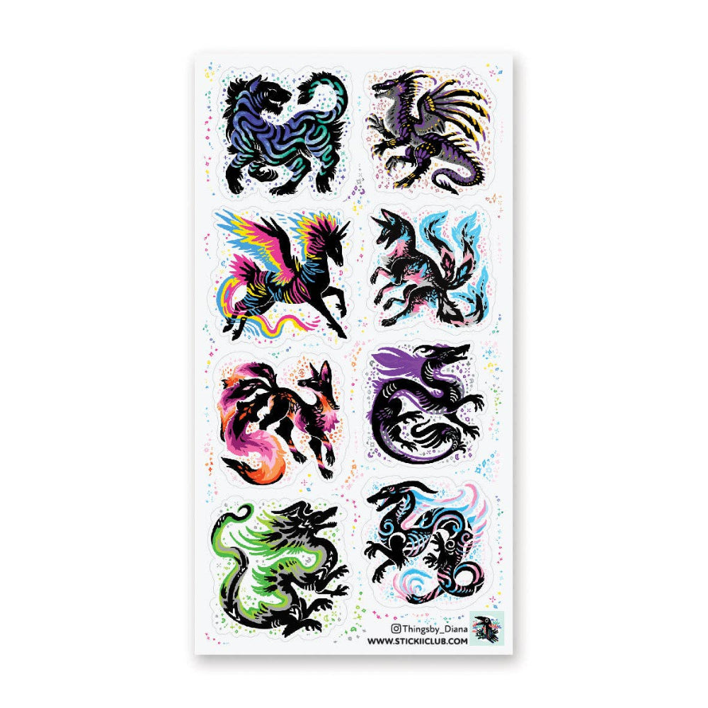Chromatic Mythic Beasts Sticker Sheet