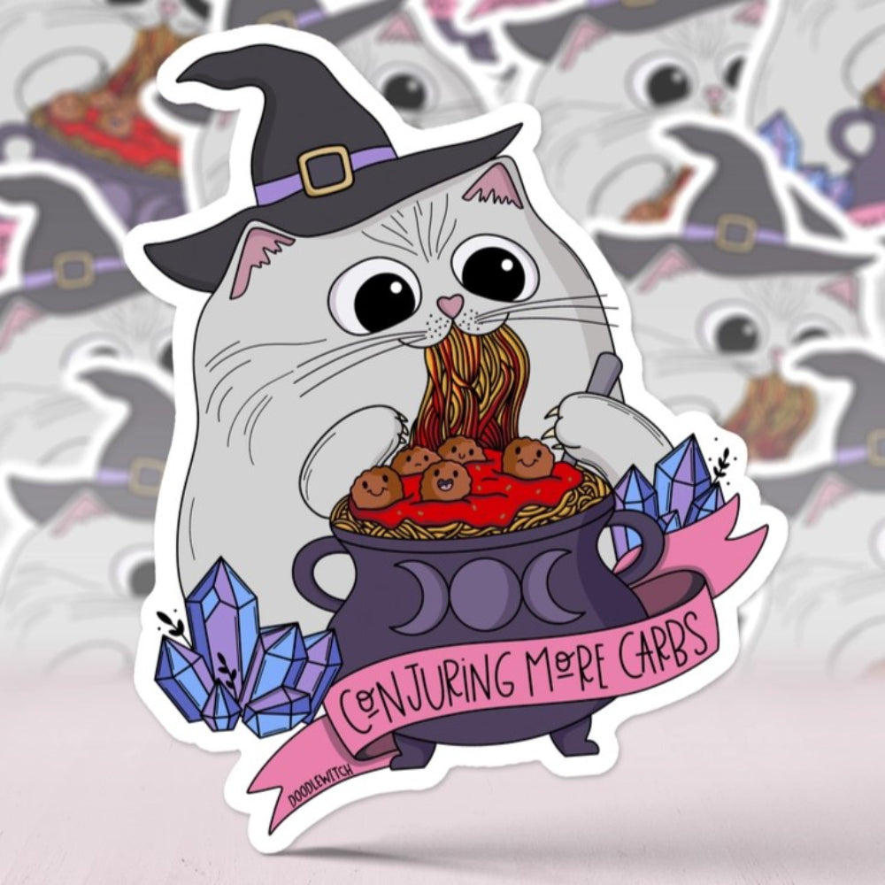 Conjuring Some Carbs Sticker Sticker DoodleWitch