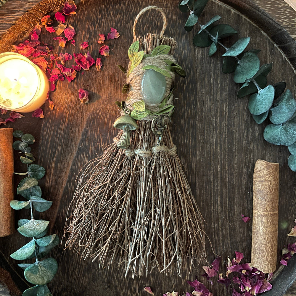 Cottagecore Witch's Besom Witchcraft Moondust and Raven   