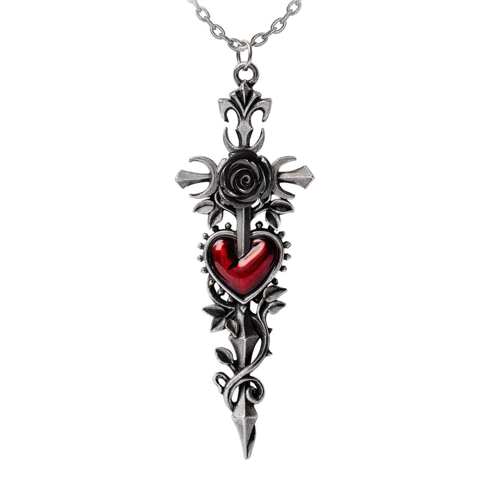 Cross of the Dark Kiss Necklace
