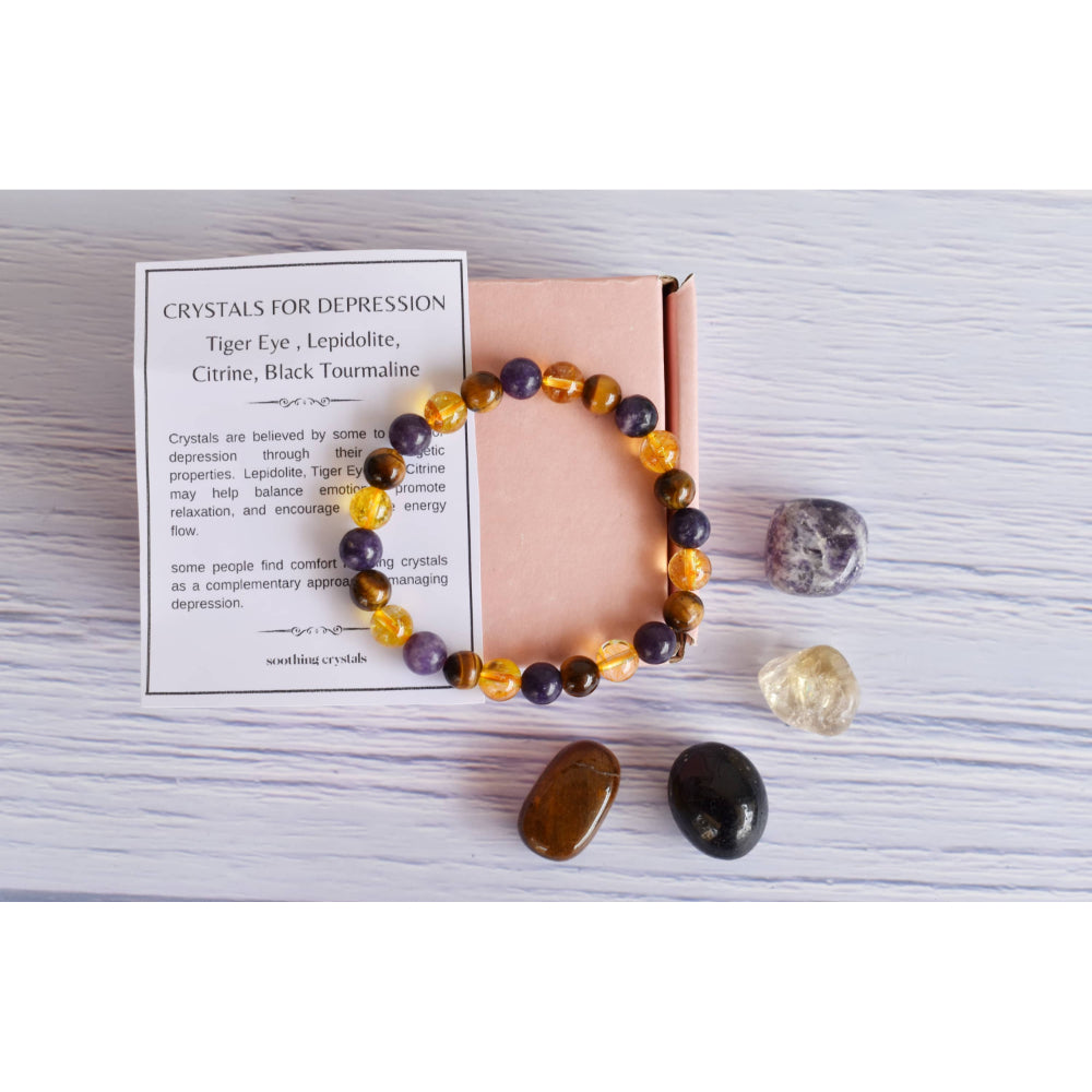 Crystal Gift Set - Reduce Depression Witchcraft Soothing Crystals   