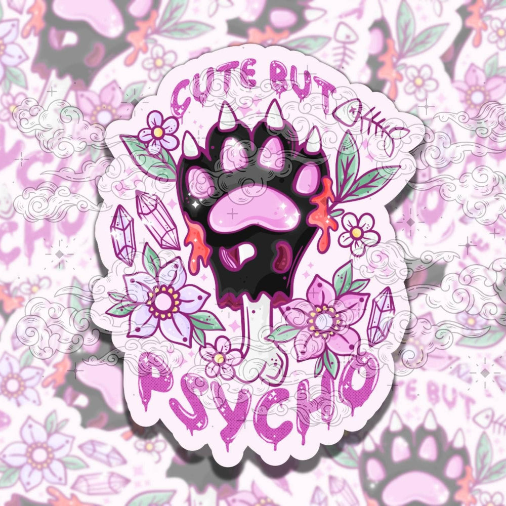 Cute but Psycho Vinyl Sticker