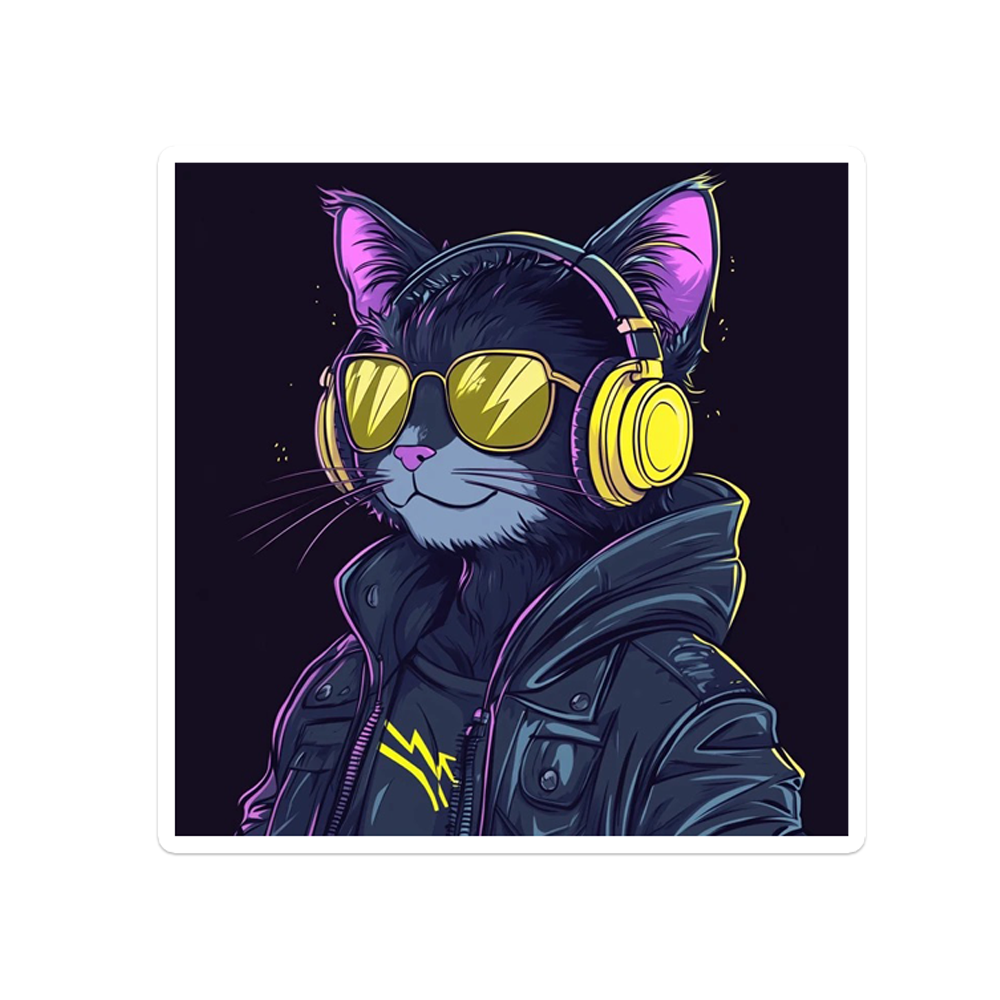 Cyberpunk Cat Sticker