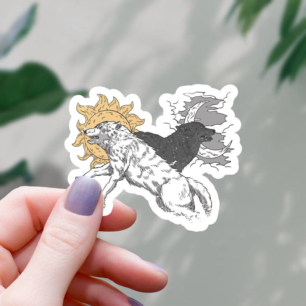 Day and Night Wolves Sticker