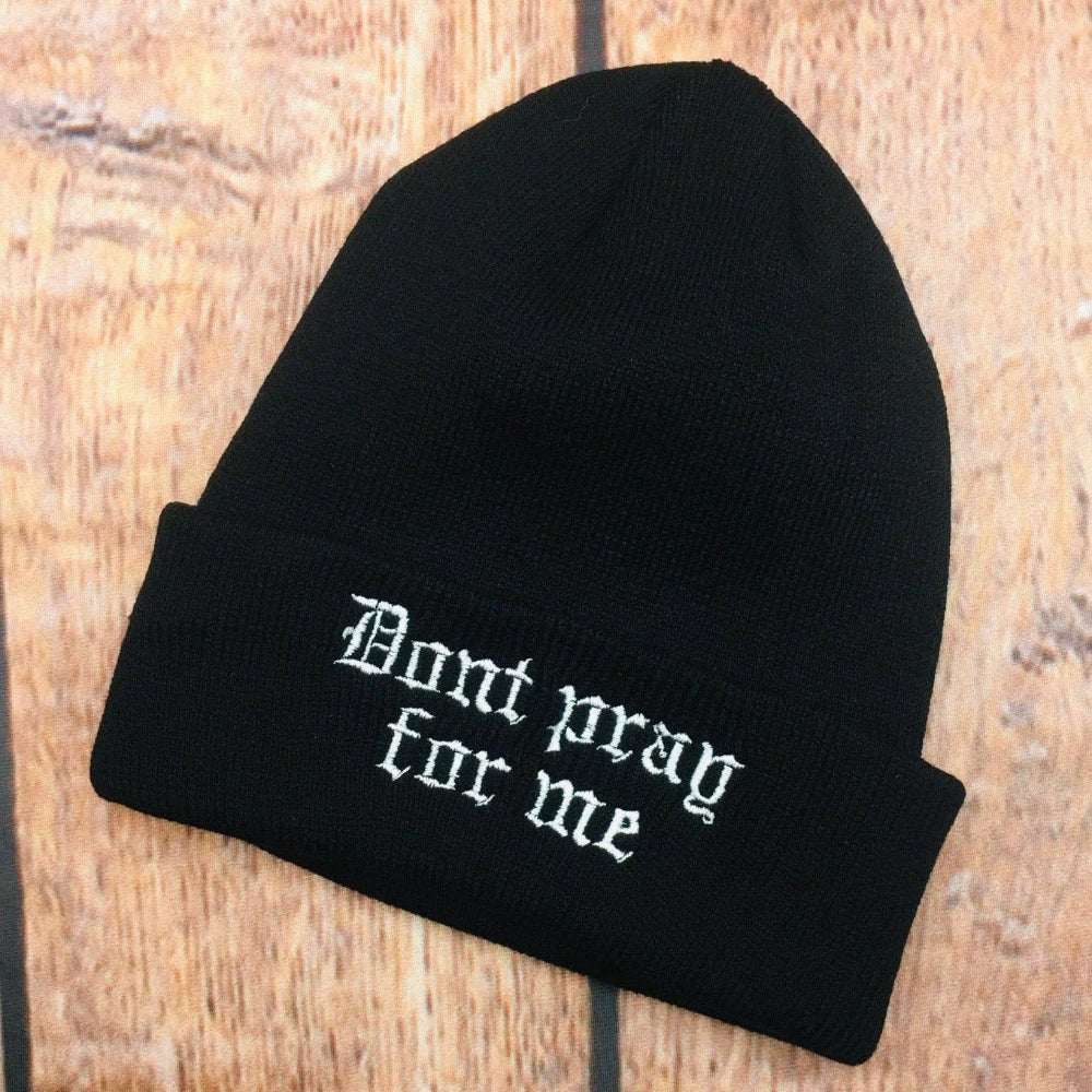 Dont Pray For Me Beanie Clothing Witchwood Bags   