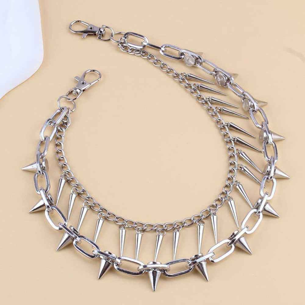 Double Layer Spiked Waist Chain