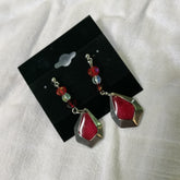 Handmade Dragon Scale Earrings Red