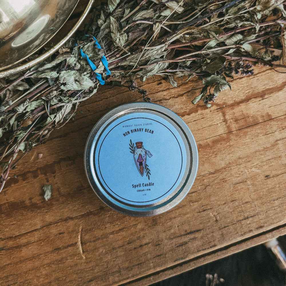 Enby Travel Tin Spell Candle