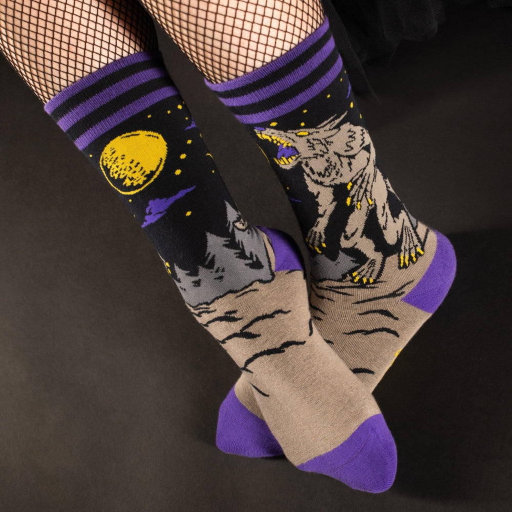 Evil AF Werewolf Crew Socks Clothing FootClothes   