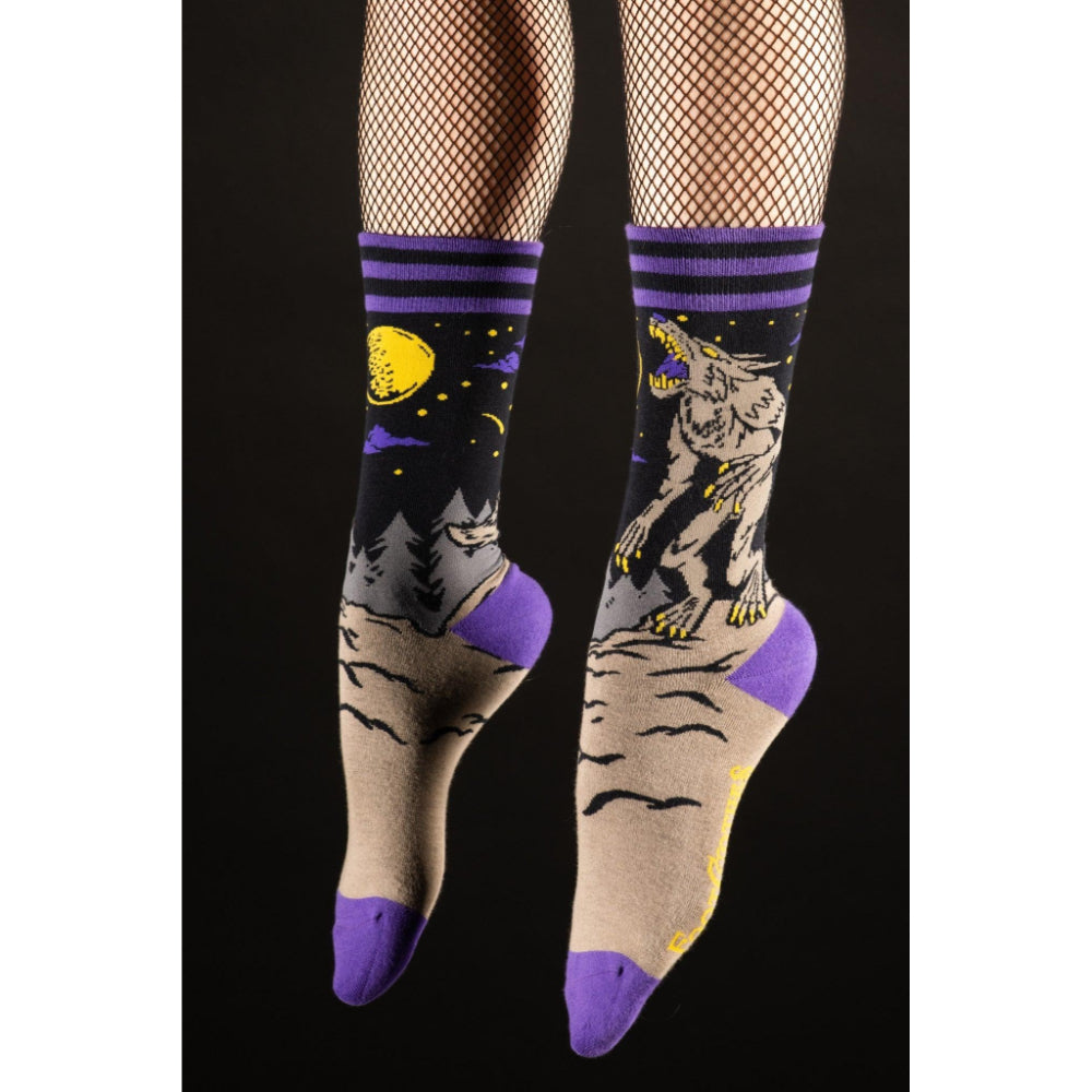 Evil AF Werewolf Crew Socks Clothing FootClothes   