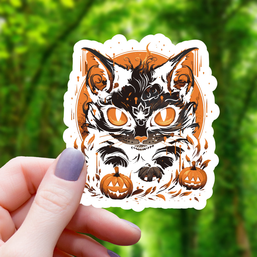 Evil Halloween Cat Sticker Sticker Mimic Gaming Co   