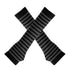 Fingerless Striped Knit Arm Warmers Thin Stripe Black+Extra Dark Gray