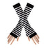 Fingerless Striped Knit Arm Warmers Thin Stripe Black+White