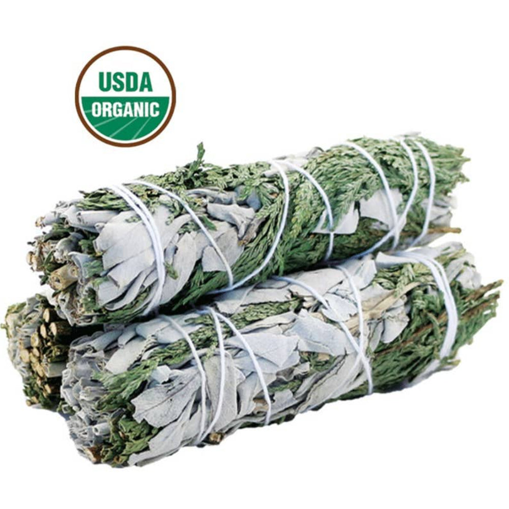 Floral Sage Smoke Cleansing Bundle Cedar and White Sage