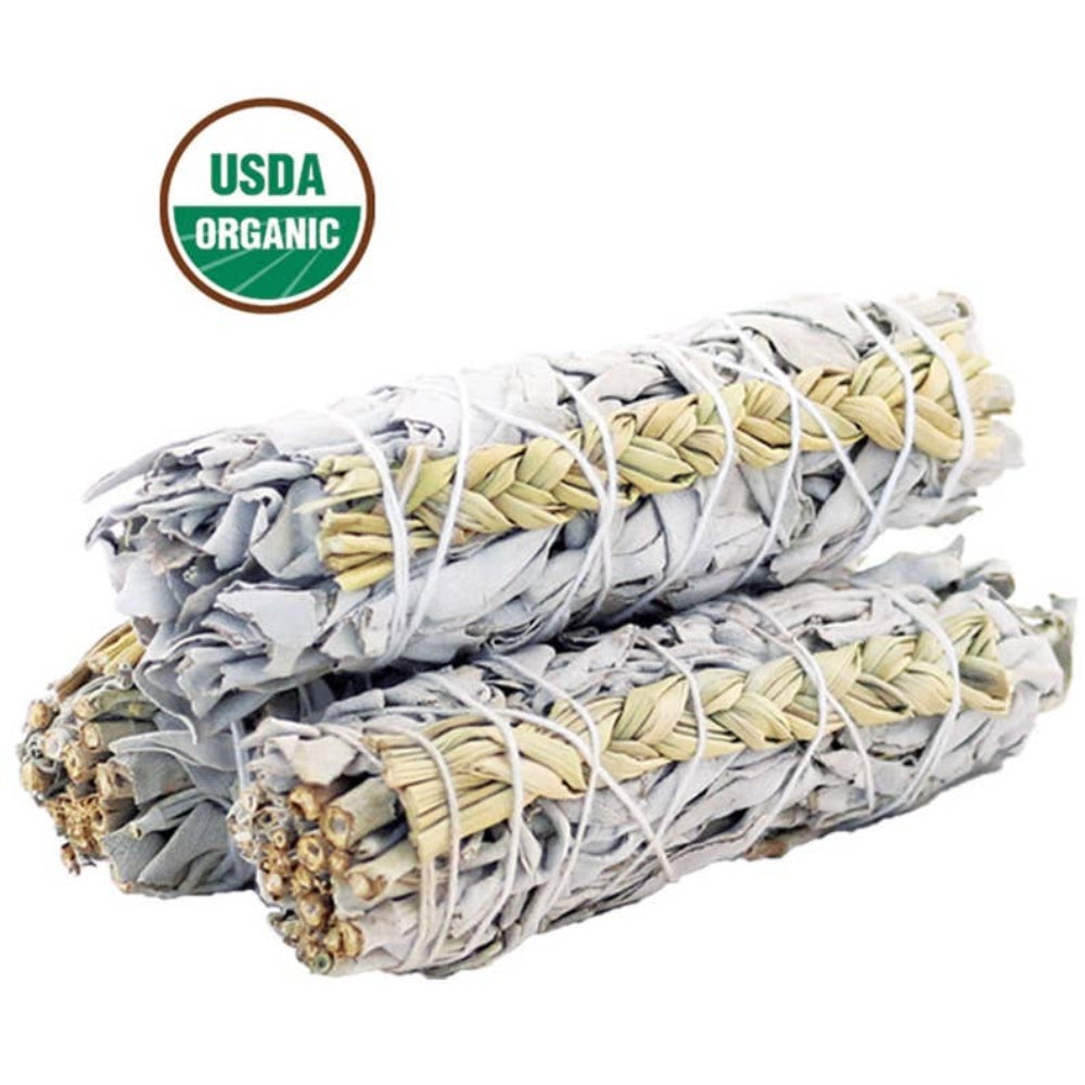 Floral Sage Smoke Cleansing Bundle Sweetgrass White Sage
