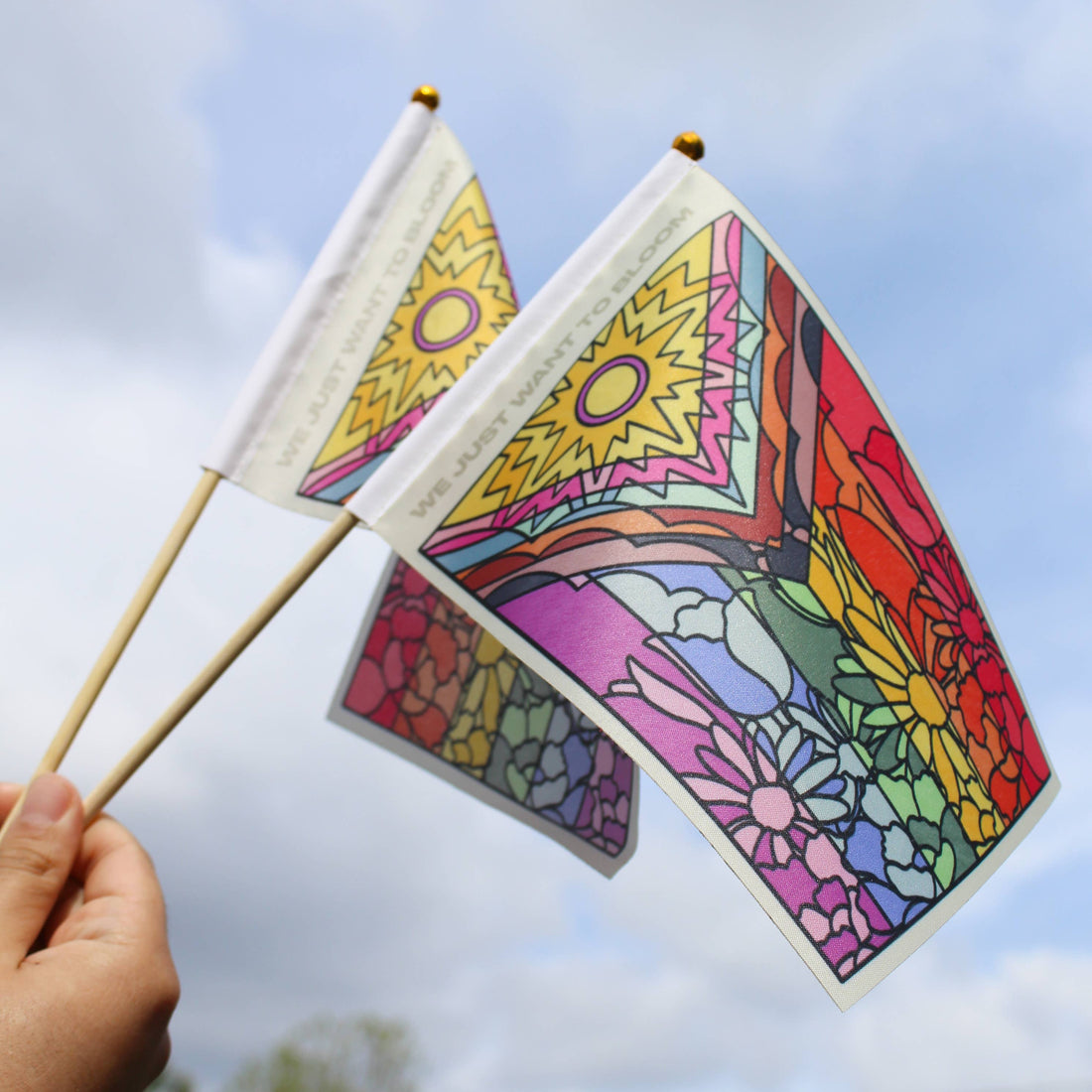 Flower Pride Hand Flag