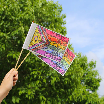 Flower Pride Hand Flag