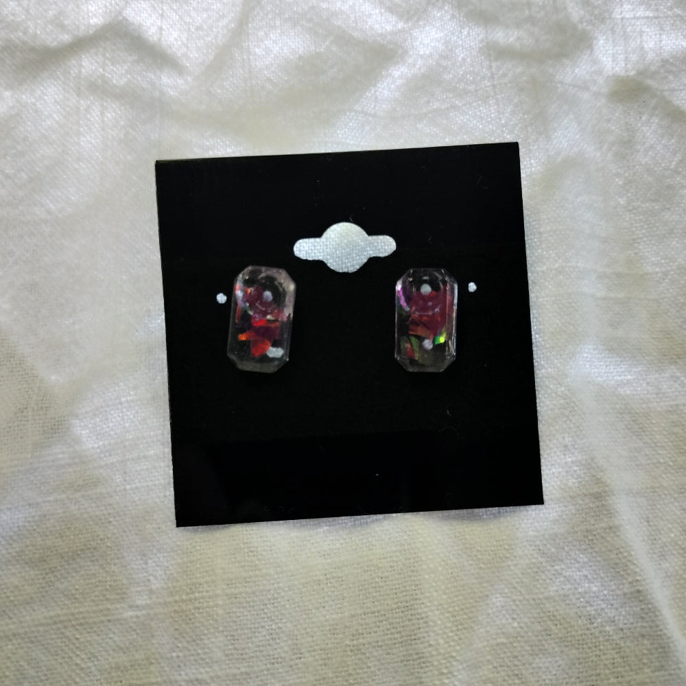 Handmade Shape Studs Jewelry Pink Star Arts Medium Purple Gems*  