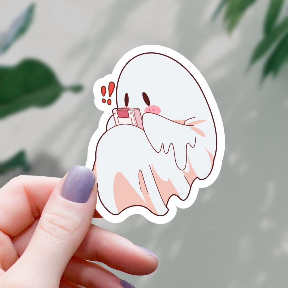 Ghost Playing Video Games Sticker
