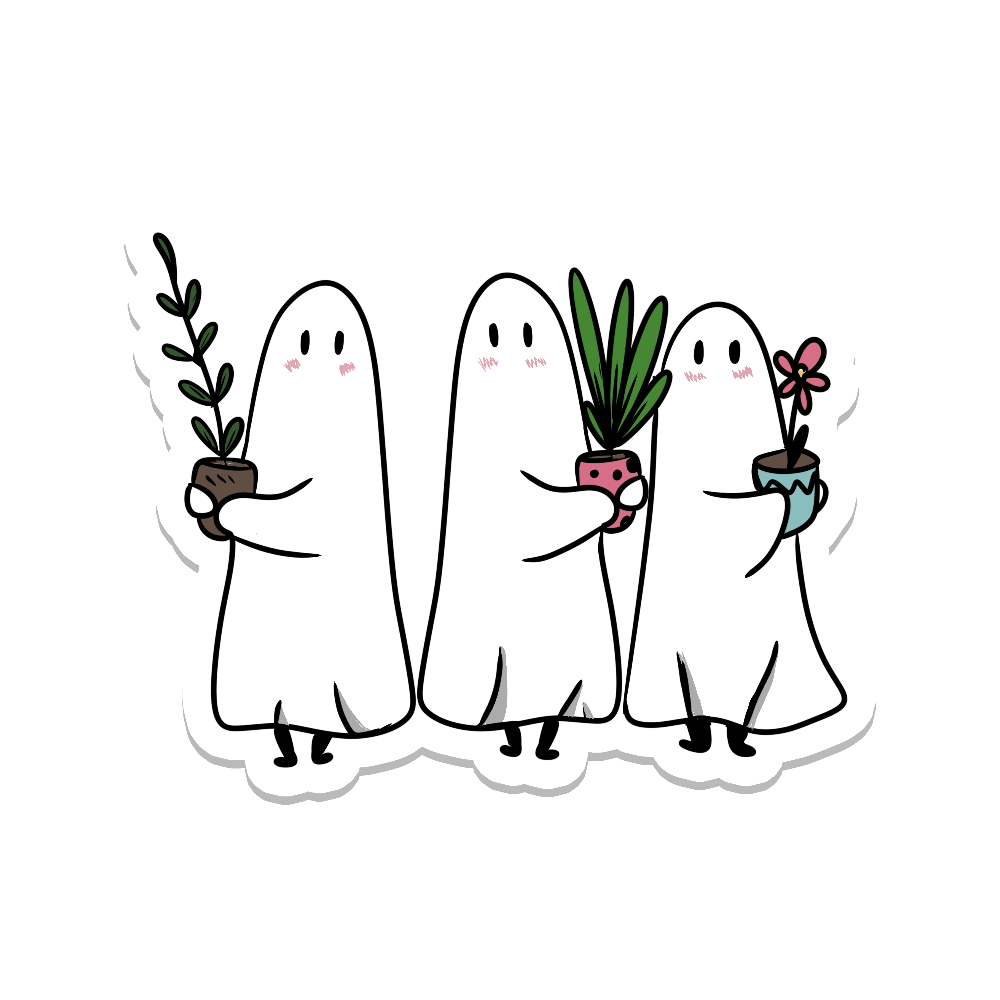 Ghosts with Plants Sticker