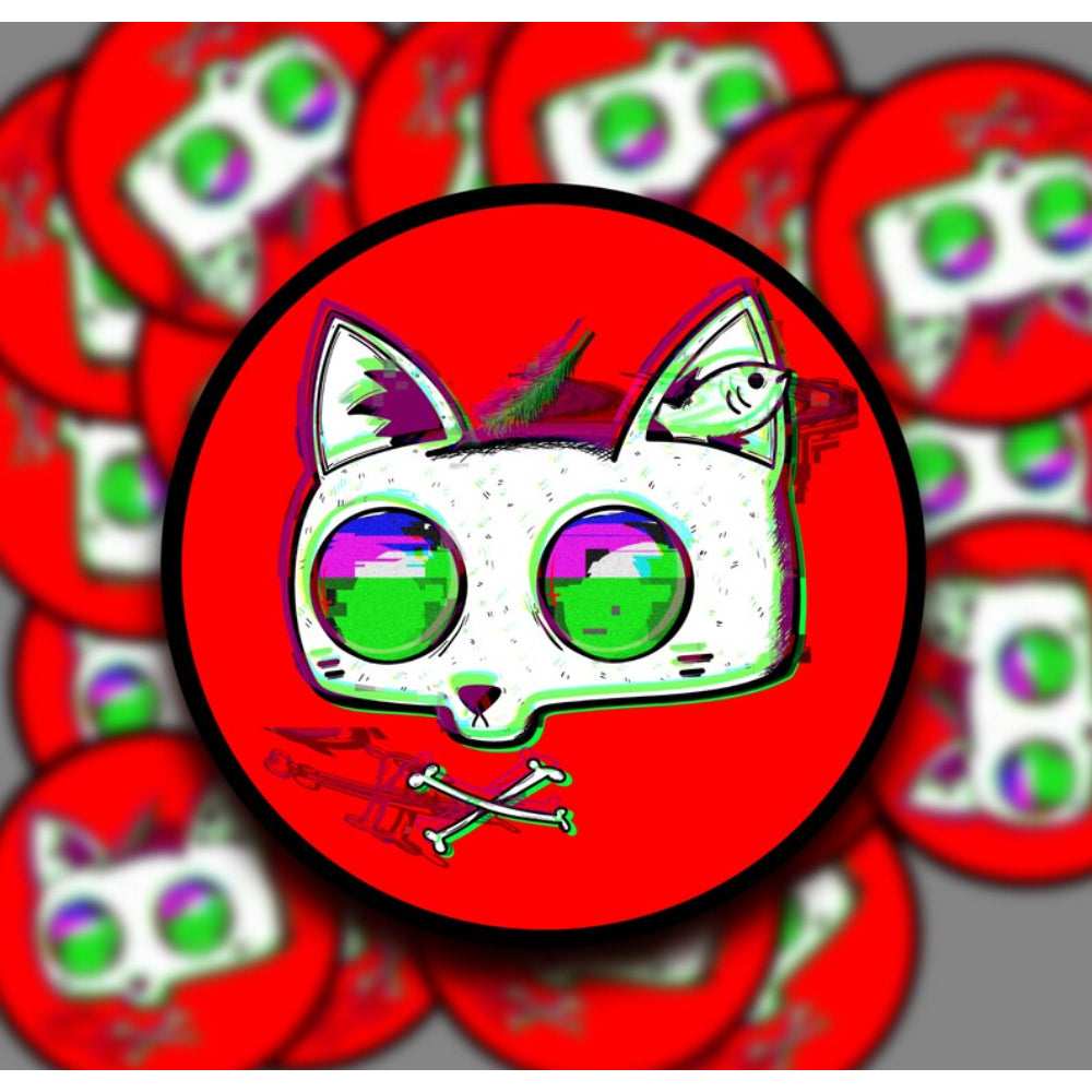 Glitch Cat Local Sticker Sticker FoxOffArt   