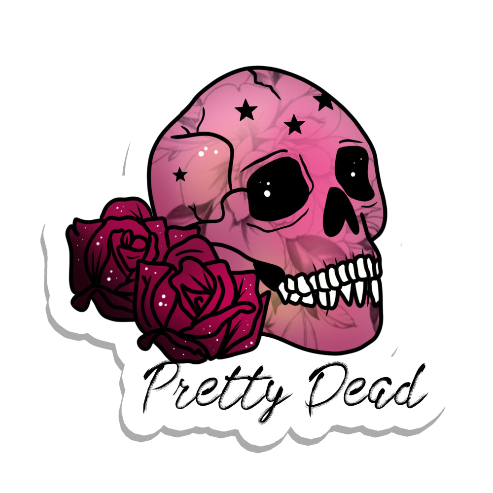 Gothic Skull Pretty Dead Vinyl Sticker Sticker Rebel and Siren   